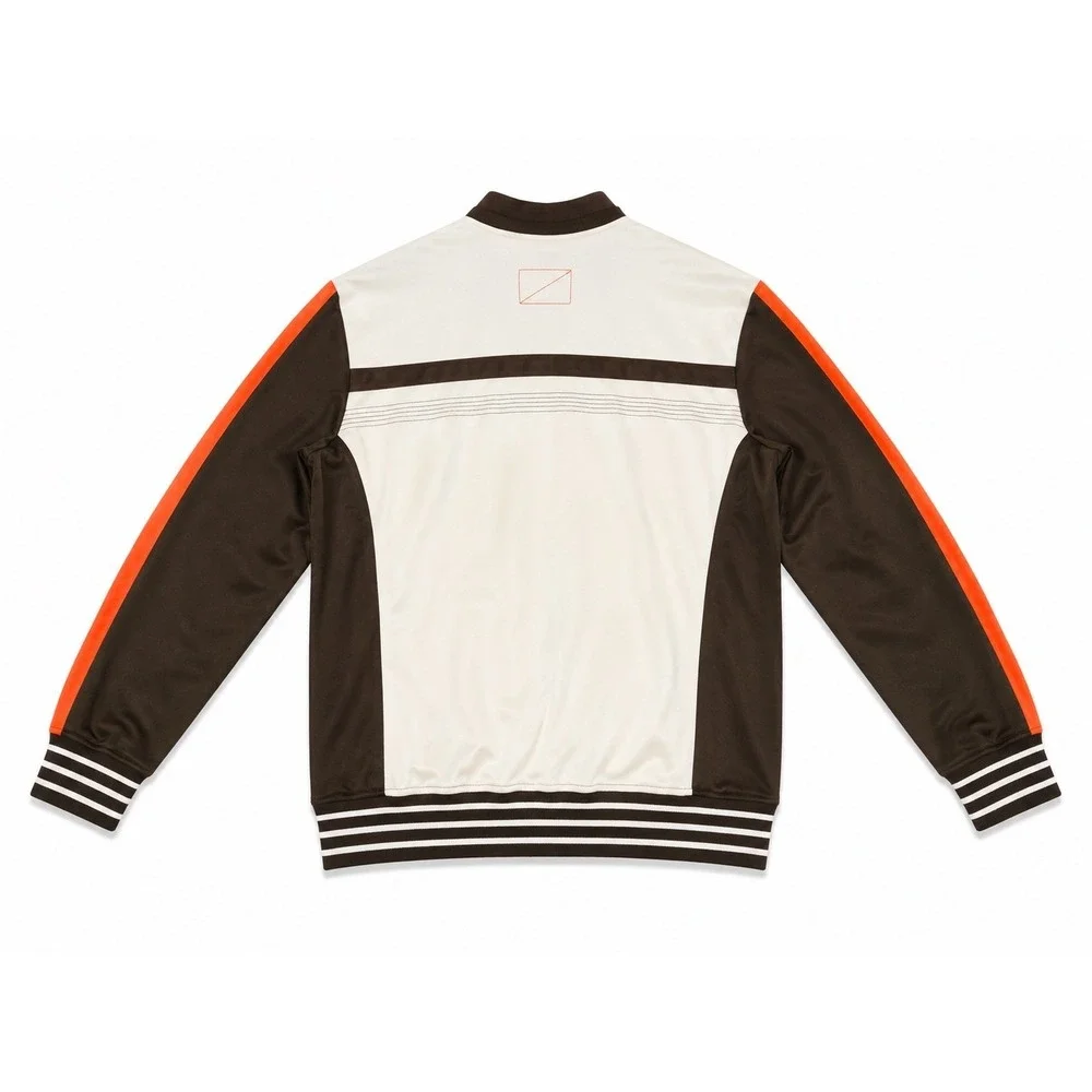 Sean John Track Jacket Mens 3XLT Brown Cream Orange‎ Full Zip Big Tall